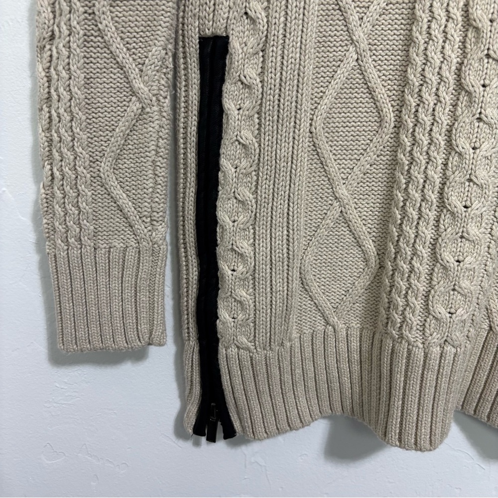 Banana Republic Women's Small Cable Knit Textured Sweater Side Zip Cotton - Picture 3 of 10